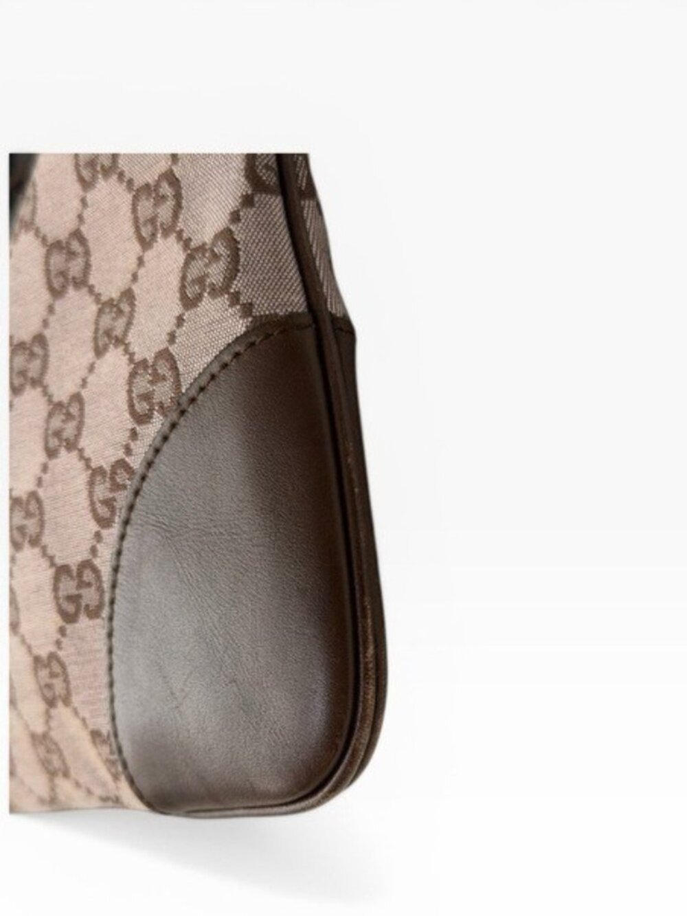 Gucci Jackie GG Monogram Brown Canvas Leather Trim Shoulder Bag - Picture 6 of 16